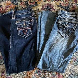 Rock revival jeans 2 pair both size 28